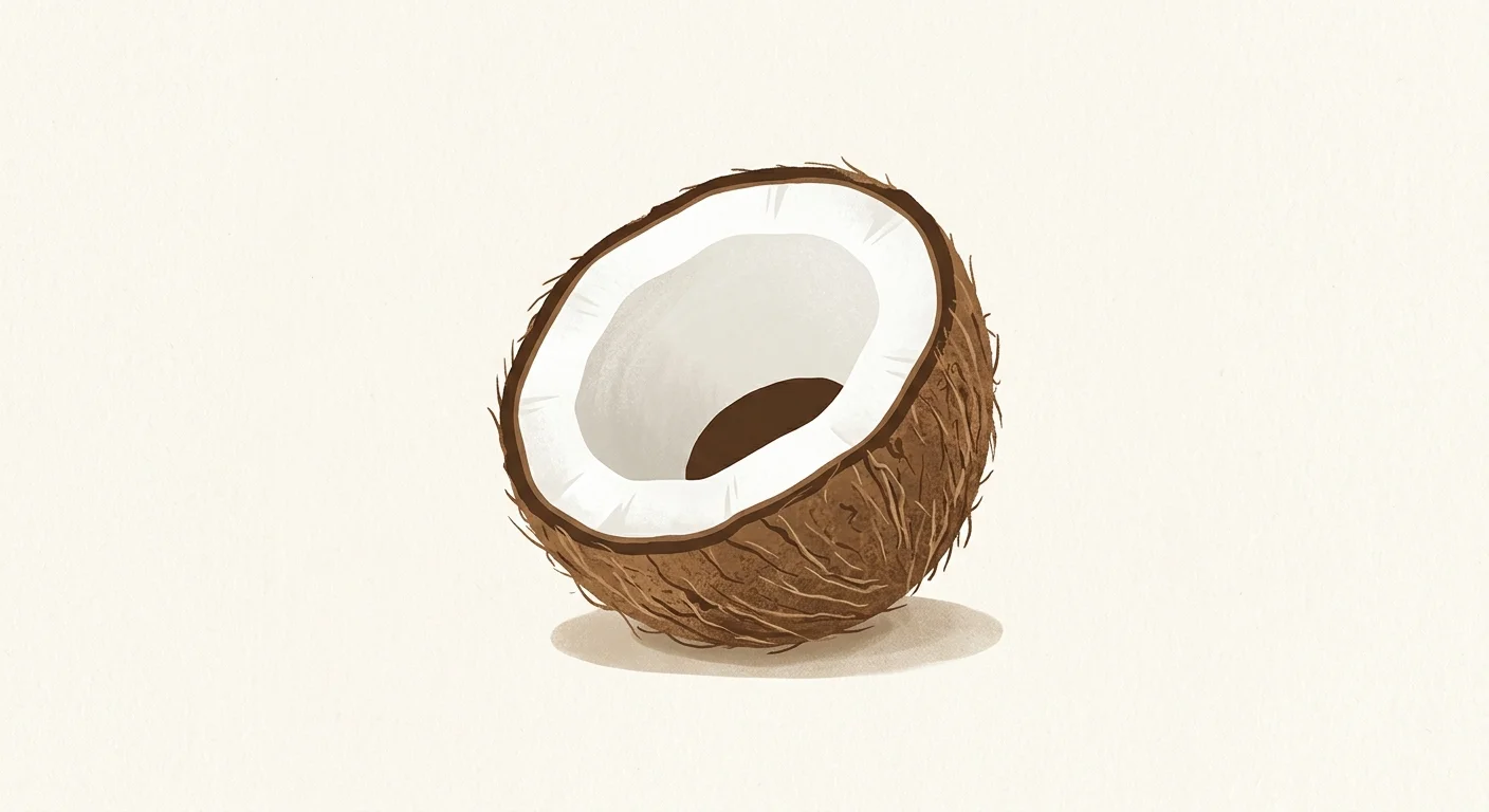 Halved coconut